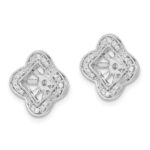 14k White Gold 1/5 carat Diamond Fancy Square Earring Jackets - Image 2