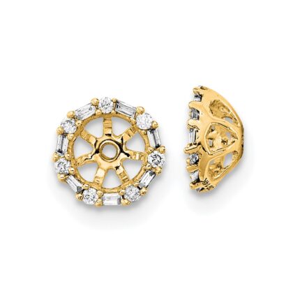 14k 1/10 carat Diamond Circle Earring Jackets
