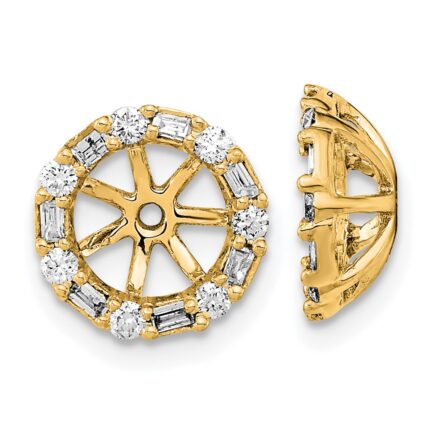 14k 1/3 carat Diamond Circle Earring Jackets