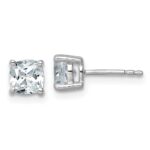 14k White Gold 1 1/2 carat Lab Grown Diamond VS/SI+ G+ Cushion Complete Four Prong Stud Earrings