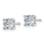 14k White Gold 1 1/2 carat Lab Grown Diamond VS/SI+ G+ Cushion Complete Four Prong Stud Earrings - Image 2