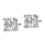 14k White Gold 4 carat Certified Lab Grown Diamond VS/SI+ G+ Cushion Complete Four Prong Stud Earrings - Image 2