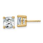 14k 4 carat Certified Lab Grown Diamond VS/SI+ G+ Cushion Complete Four Prong Stud Earrings