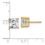 14k 4 carat Lab Grown Diamond VS/SI+ G+ Cushion Complete Four Prong Stud Earrings - Image 4