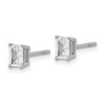 14k White Gold 4.4x3.55mm Radiant Earring Mountings - Image 2