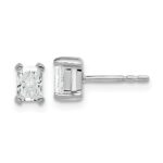 14k White Gold 3/4 carat Lab Grown Diamond VS/SI+ G+ Radiant Complete Four Prong Stud Earrings