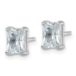 14k White Gold 2 carat Certified Lab Grown Diamond VS/SI+ G+ Radiant Complete Four Prong Stud Earrings - Image 2