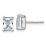 14k White Gold 2 carat Lab Grown Diamond VS/SI+ G+ Radiant Complete Four Prong Stud Earrings