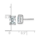 14k White Gold 2 carat Certified Lab Grown Diamond VS/SI+ G+ Radiant Complete Four Prong Stud Earrings - Image 4