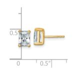 14k 2 carat Lab Grown Diamond VS+ F+ Radiant Complete Four Prong Stud Earrings - Image 4