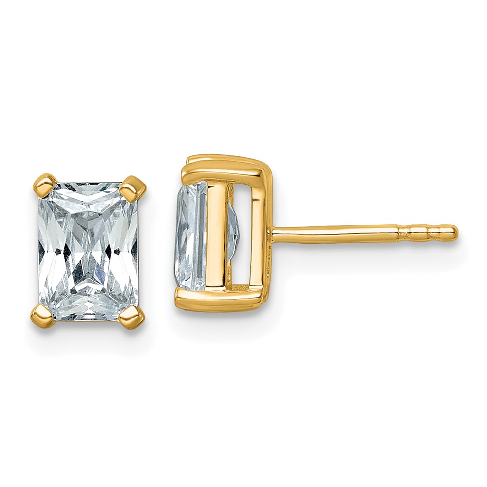 EM8796-200-YAA.jpg 14k 2 carat Lab Grown Diamond VS+ F+ Radiant Complete Four Prong Stud Earrings - Image 1