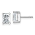 14k White Gold 3 carat Lab Grown Diamond VS/SI+ G+ Radiant Complete Four Prong Stud Earrings