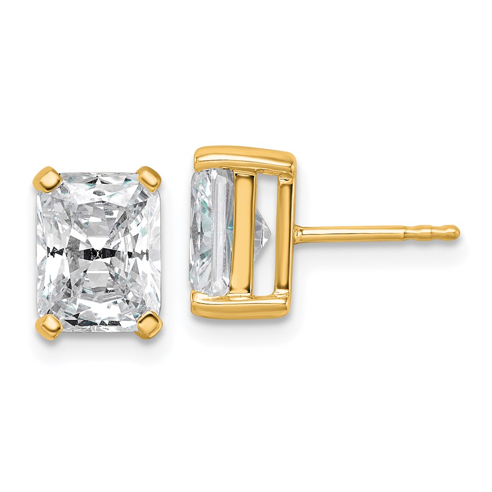EM8796-400-YAA.jpg 14k 4 carat Lab Grown Diamond VS/SI+ G+ Radiant Complete Four Prong Stud Earrings - Image 1