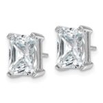 14k White Gold 5 carat Lab Grown Diamond VS/SI+ G+ Radiant Complete Four Prong Stud Earrings - Image 2