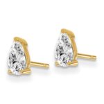 14k Yellow Gold 2/3 ctw Lab Grown Diamond VS/SI+ G+ Pear 4 Prong Heavy Wt. Stud Earrings - Image 2