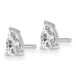 14k White Gold 3/4 ctw Lab Grown Diamond VS/SI+ G+ Pear 4 Prong Heavy Wt. Stud Earrings - Image 2