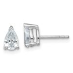 14k White Gold 1 carat Lab Grown Diamond VS/SI+ G+ Complete Pear Three Prong Stud Earrings