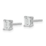 14k White Gold 4.5x3.3mm Emerald Earring Mountings - Image 2