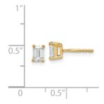 14k 5/8 carat Lab Grown Diamond VS/SI+ G+ Emerald Complete Four Prong Stud Earrings - Image 3