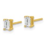 14k Yellow Gold 4.95x3.45mm Emerald Earring Mountings - Image 2