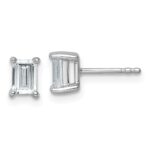 14k White Gold 1 carat Lab Grown Diamond VS/SI+ G+ Emerald Complete Four Prong Stud Earrings