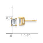 14k 1 carat Lab Grown Diamond VS/SI+ G+ Emerald Complete Four Prong Stud Earrings - Image 4