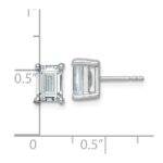 14k White Gold 3 carat Lab Grown Diamond VS/SI+ G+ Emerald Complete Four Prong Stud Earrings - Image 4
