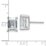 14k White Gold 4 carat Certified Lab Grown Diamond VS/SI+ G+ Emerald Complete Four Prong Stud Earrings - Image 4