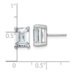 14k White Gold 5 carat Lab Grown Diamond VS/SI+ G+ Emerald Complete Four Prong Stud Earrings - Image 4