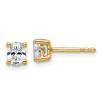 14k 1/2 carat Lab Grown Diamond VS/SI+ G+ Complete Oval Four Prong Stud Earrings