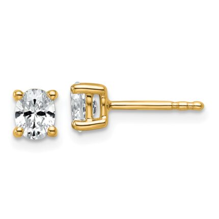 14k 1/2 carat Certified Lab Grown Diamond VS+ F+ Complete Oval Four Prong Stud Earrings