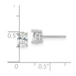 14k White Gold 5/8 carat Lab Grown Diamond VS/SI+ G+ Complete Oval Four Prong Stud Earrings - Image 4