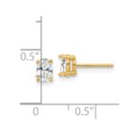 14k 5/8 carat Lab Grown Diamond VS/SI+ G+ Complete Oval Four Prong Stud Earrings - Image 4