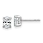 14k White Gold 3/4 carat Certified Lab Grown Diamond VS+ F+ Complete Oval Four Prong Stud Earrings