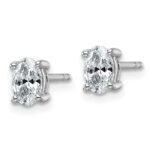 14k White Gold 3/4 carat Certified Lab Grown Diamond VS+ F+ Complete Oval Four Prong Stud Earrings - Image 2