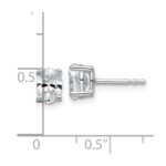 14k White Gold 1 carat Lab Grown Diamond VS+ F+ Complete Oval Four Prong Stud Earrings - Image 4
