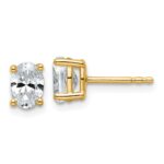 14k 1 carat Certified Lab Grown Diamond VS+ F+ Complete Oval Four Prong Stud Earrings