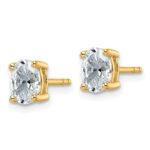 14k 1 carat Lab Grown Diamond VS+ F+ Complete Oval Four Prong Stud Earrings - Image 2
