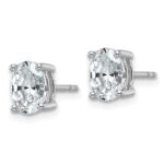 14k White Gold 1 1/2 carat Lab Grown Diamond VS/SI+ G+ Complete Oval Four Prong Stud Earrings - Image 2
