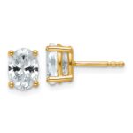 14k 1 1/2 carat Lab Grown Diamond VS/SI+ G+ Complete Oval Four Prong Stud Earrings