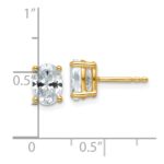14k 1 1/2 carat Certified Lab Grown Diamond VS+ F+ Complete Oval Four Prong Stud Earrings - Image 4