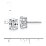 14k White Gold 2 carat Certified Lab Grown Diamond VS/SI+ G+ Complete Oval Four Prong Stud Earrings - Image 4