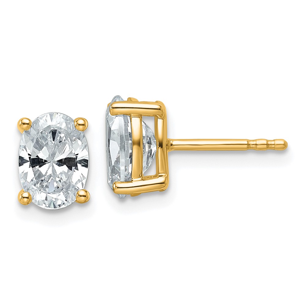 EM8799-200-YAA-4.jpg 14k 2 carat Lab Grown Diamond VS/SI+ G+ Complete Oval Four Prong Stud Earrings - Image 1