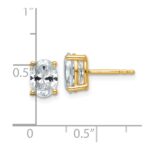 14k 2 carat Certified Lab Grown Diamond VS+ F+ Complete Oval Four Prong Stud Earrings - Image 4