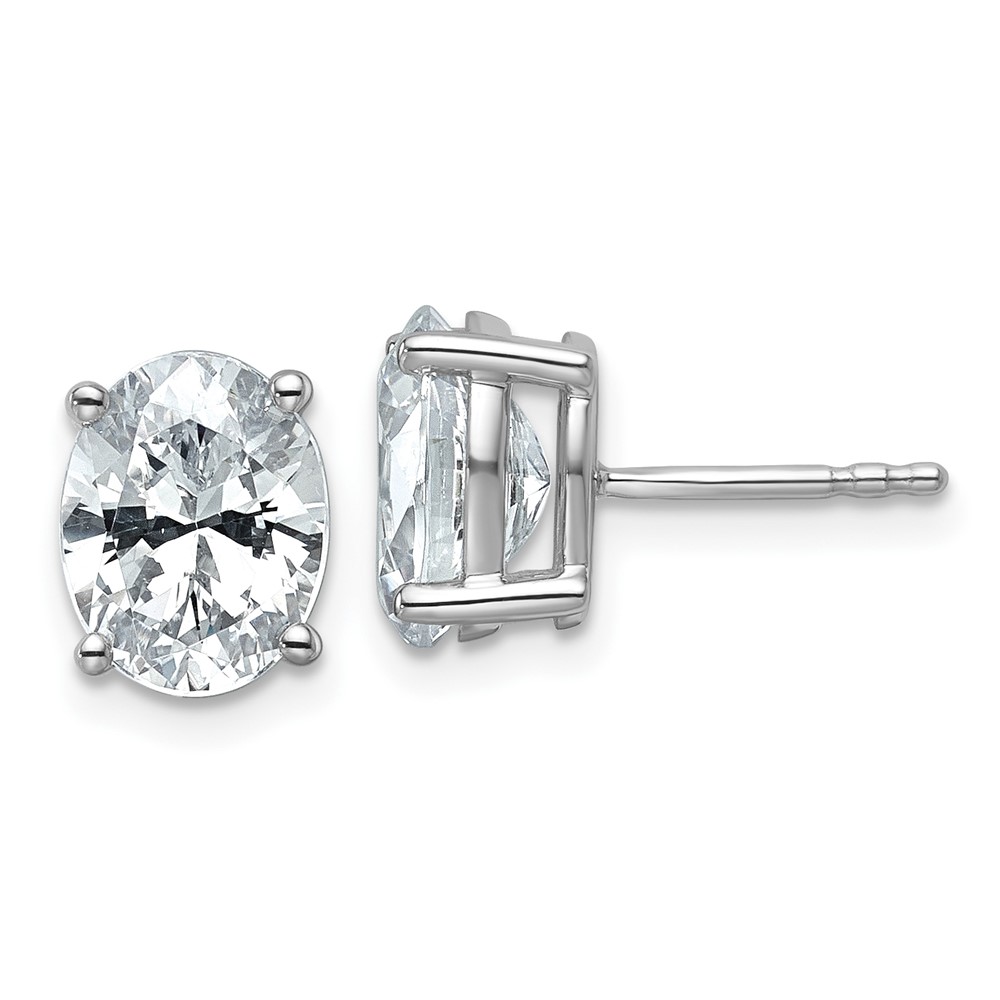 EM8799-300-WAA.jpg 14k White Gold 3 carat Certified Lab Grown Diamond VS/SI+ G+ Complete Oval Four Prong Stud Earrings - Image 1
