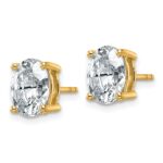 14k 3 carat Lab Grown Diamond VS/SI+ G+ Complete Oval Four Prong Stud Earrings - Image 2