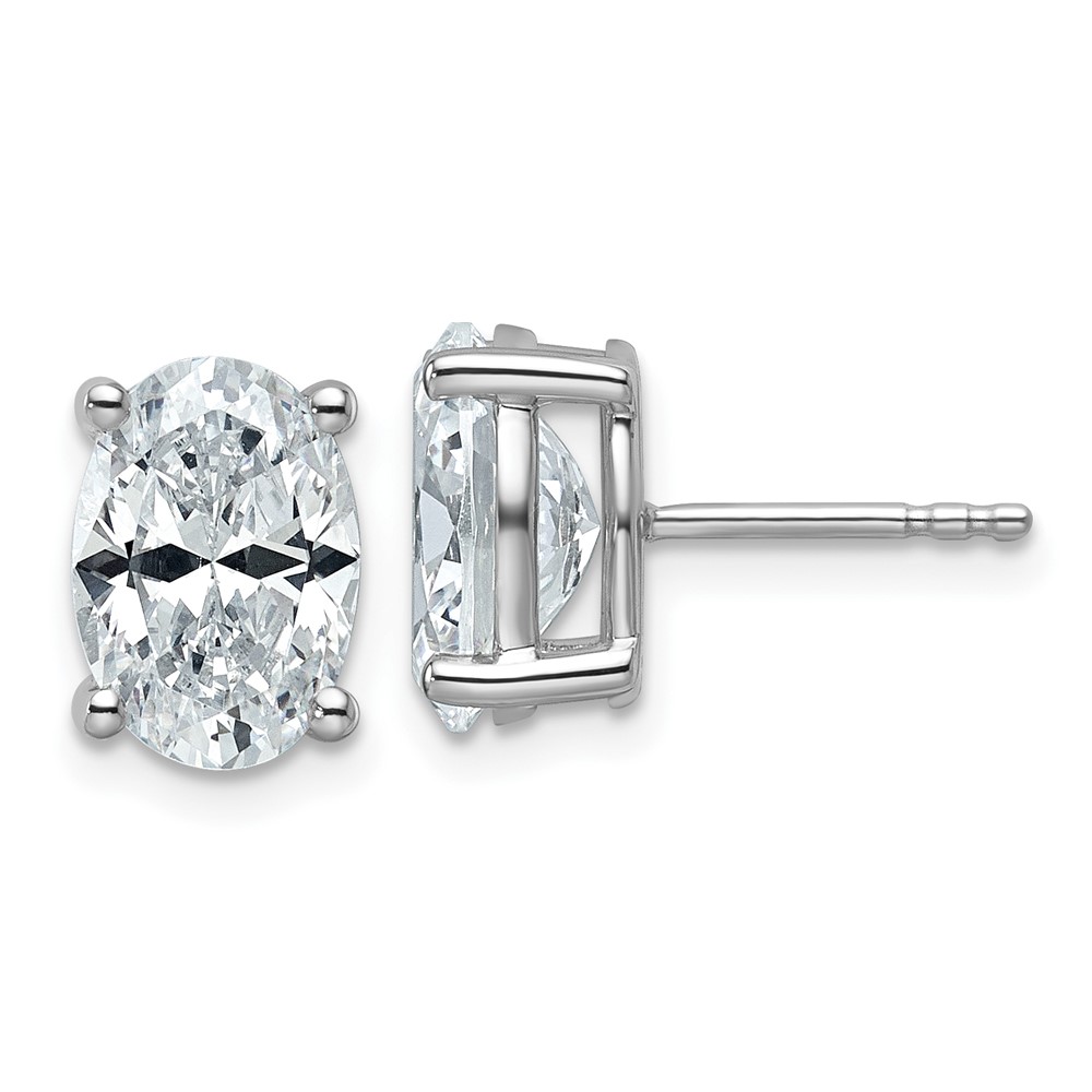 EM8799-400-WAA-1.jpg 14k White Gold 4 carat Lab Grown Diamond VS/SI+ G+ Complete Oval Four Prong Stud Earrings - Image 1