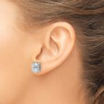 14k White Gold 4 carat Lab Grown Diamond VS/SI+ G+ Complete Oval Four Prong Stud Earrings - Image 3