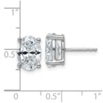 14k White Gold 4 carat Certified Lab Grown Diamond VS/SI+ G+ Complete Oval Four Prong Stud Earrings - Image 4