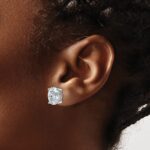 14k White Gold 5 carat Lab Grown Diamond VS/SI+ G+ Complete Oval Four Prong Stud Earrings - Image 3